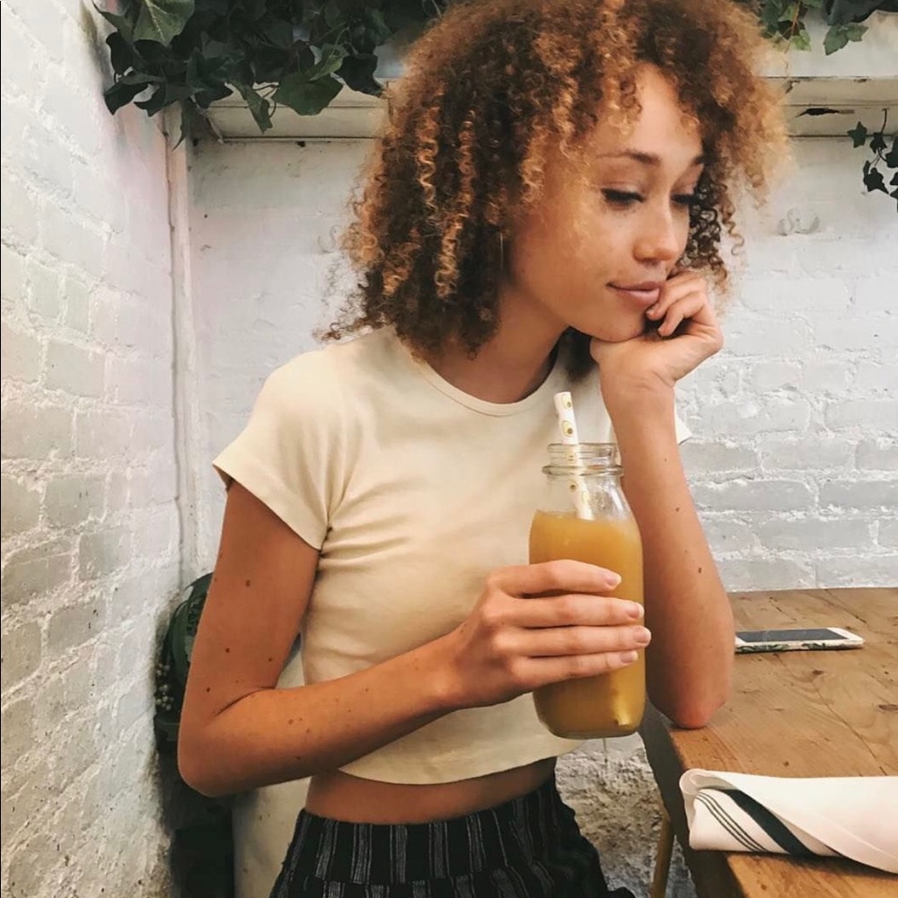 SOLD // NWOT Brandy Melville Yellow Ashlyn Top - Picture 1 of 2